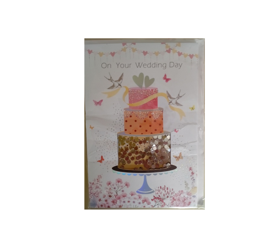 Hochzeitskarte mit Kuver "On Your Wedding Day"