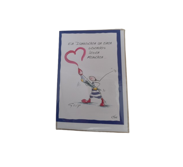 Geschenkkarte mit Kuver "Ein Dankeschön an einen besonders lieben Menschen"