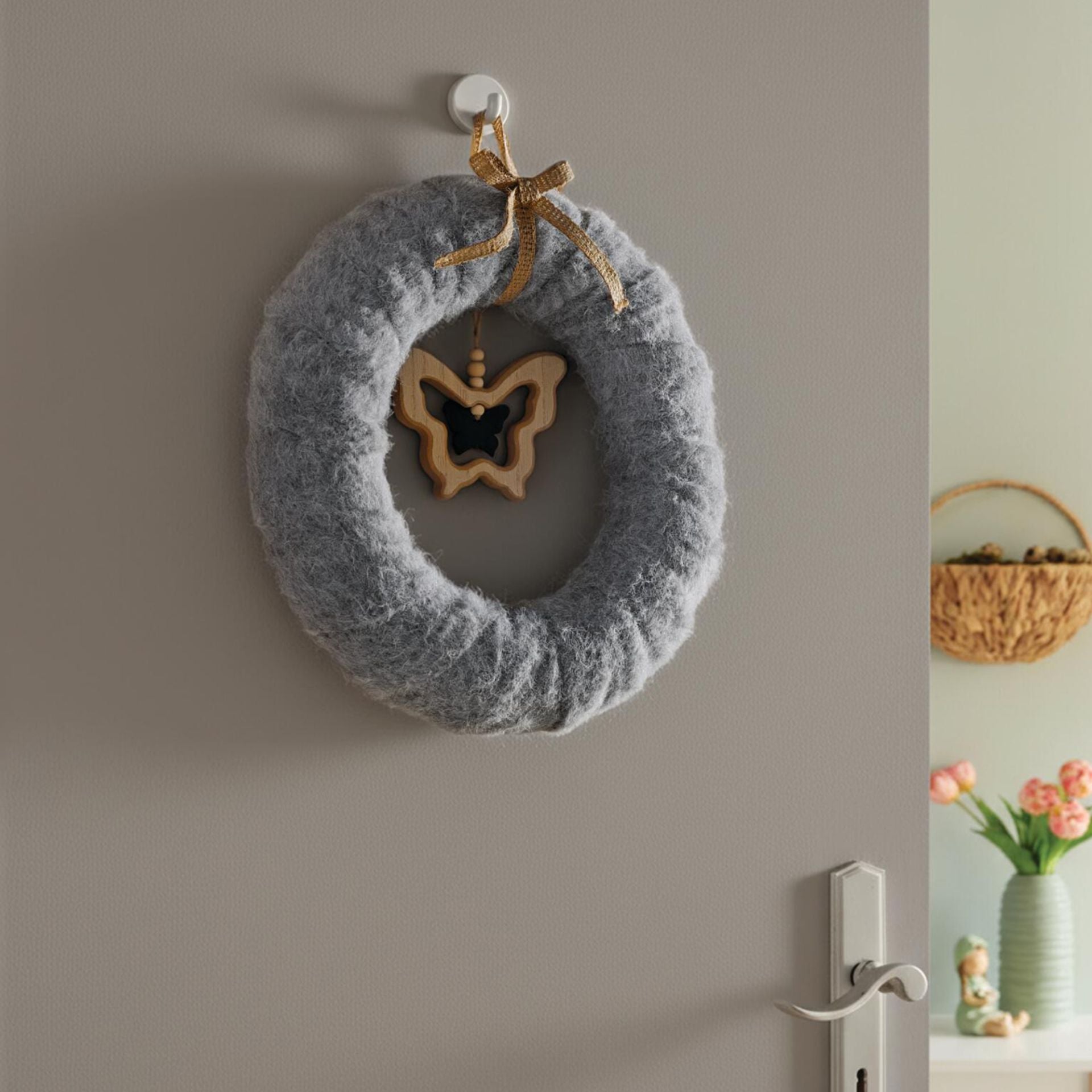 Filzkranz grau