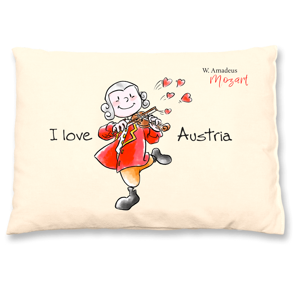 Mozart Zirbenkissen I love Austria
