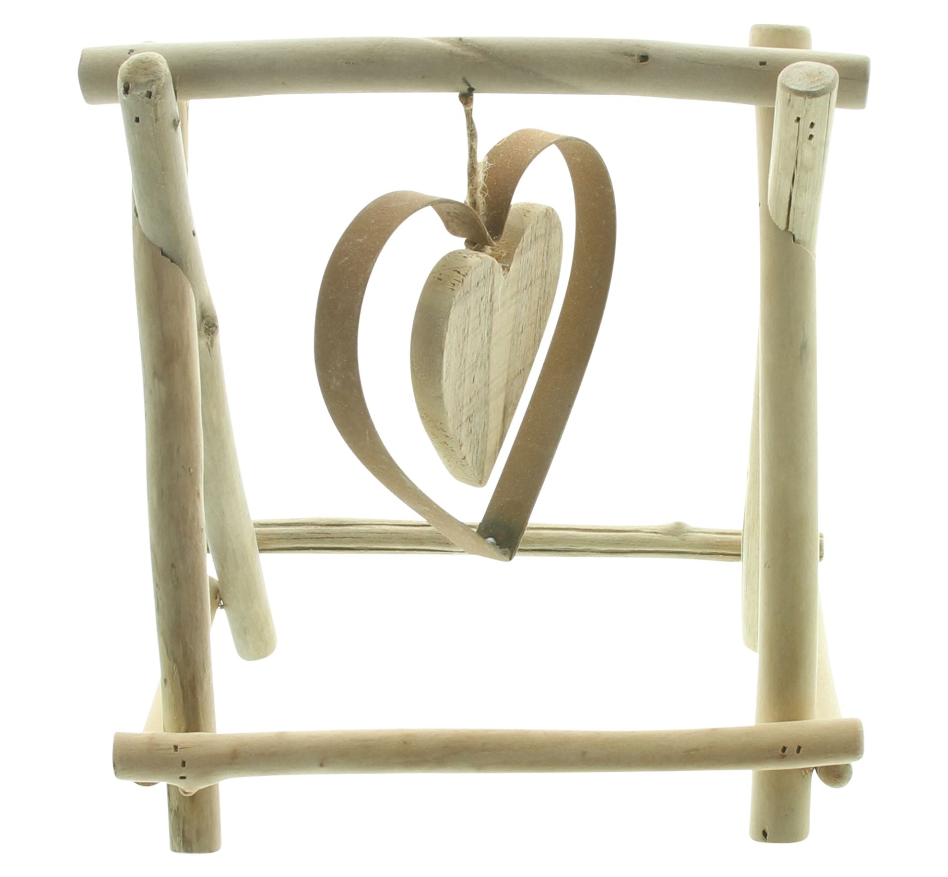 Schwingendes Herz im Holzgestell